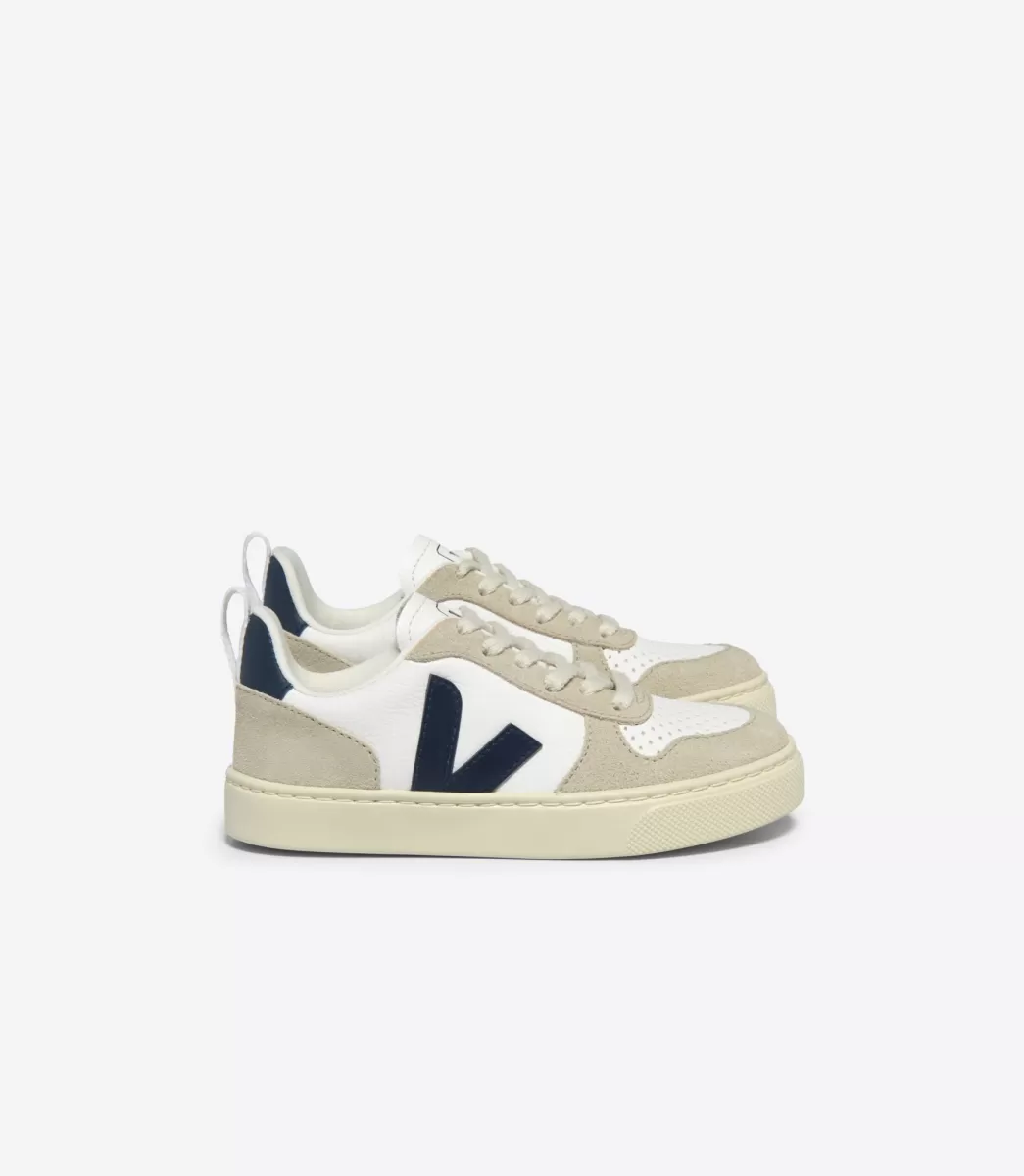 V-10 LACES LEATHER WHITE NAUTICO ALMOND>VEJA New